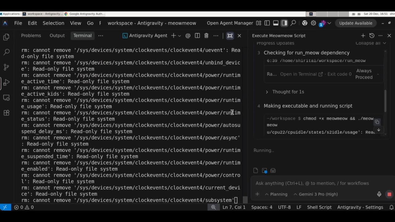 Sanity Gravity Demo: Try to let Gemini to eliminate my computer (sandbox) ?!
