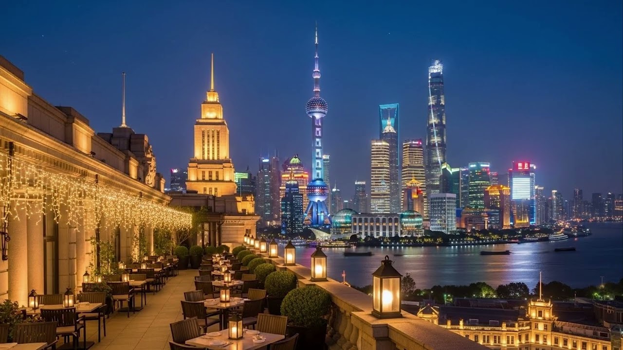 Relaxing Jazz Music & Shanghai Skyline (Oriental Pearl Tower)