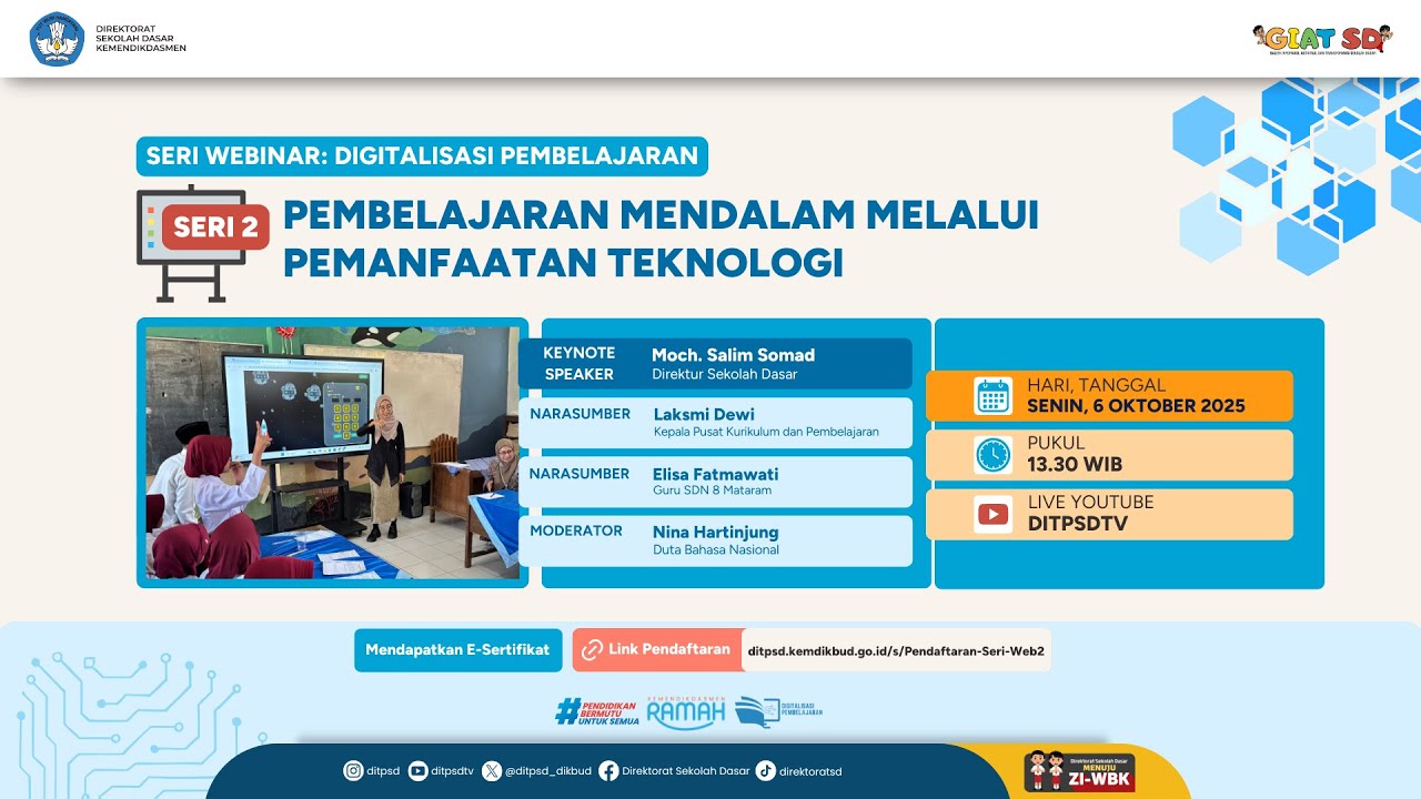 Webinar Seri 2 : Pembelajaran Mendalam Melalui Pemanfaatan Teknologi