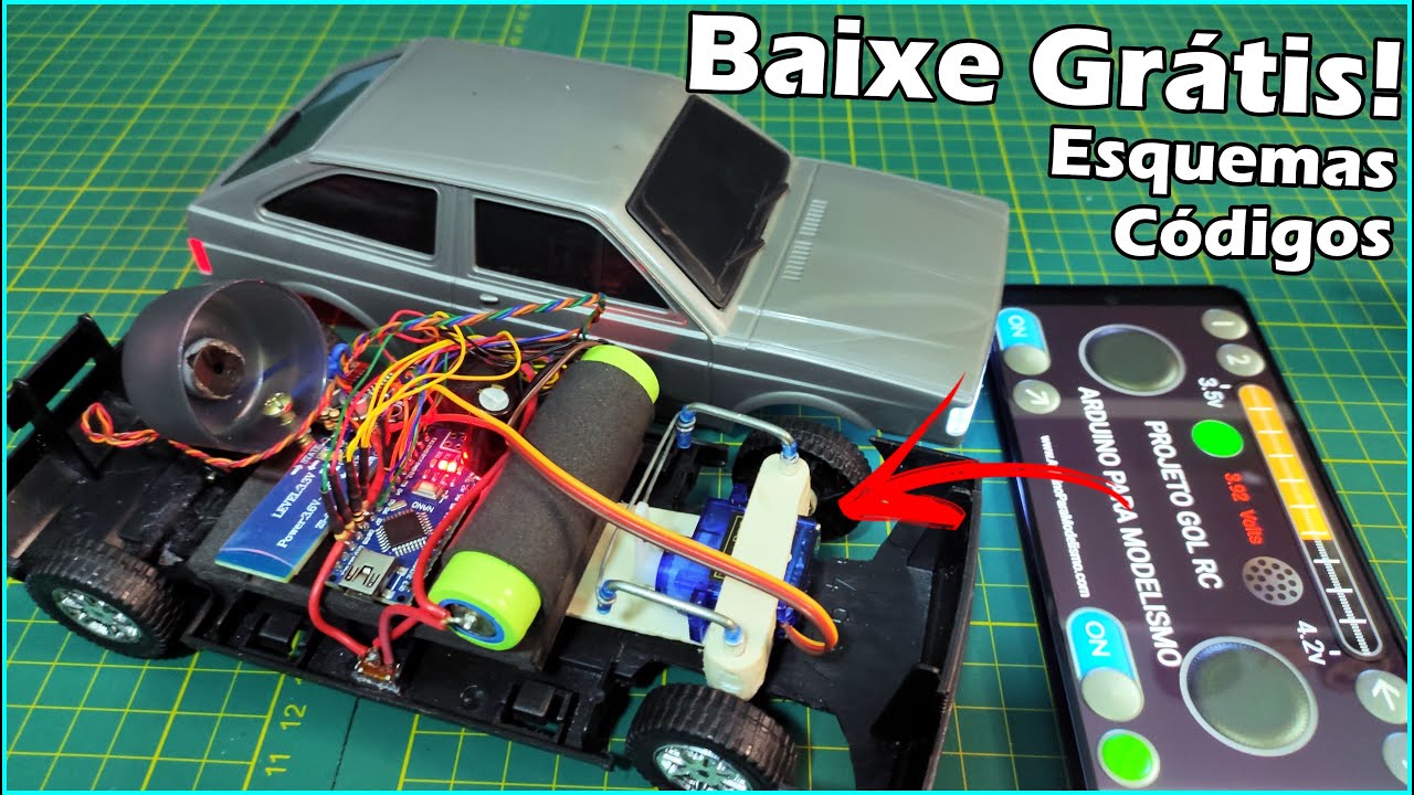 Como Fazer Carro Com Controle Remoto Com Arduino e Celular - Projeto Mini Gol RC