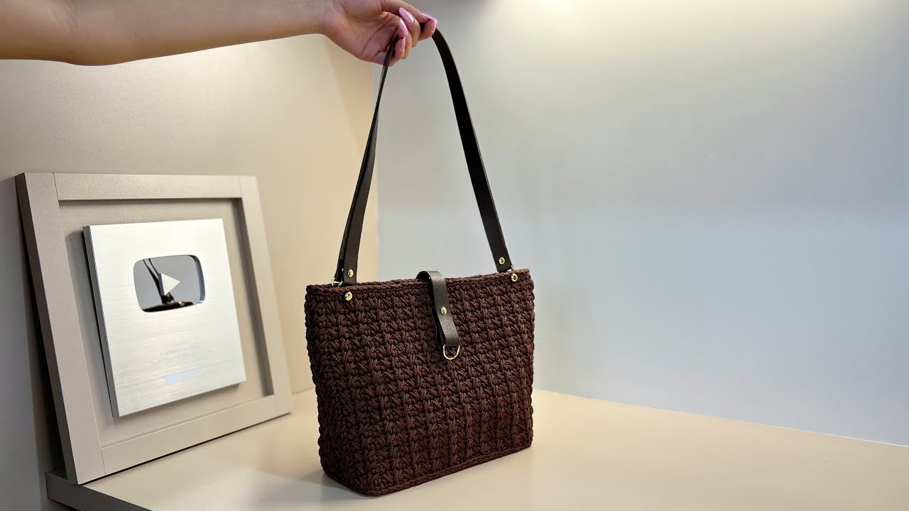 BOLSA de CROCHÊ - náutico e couro