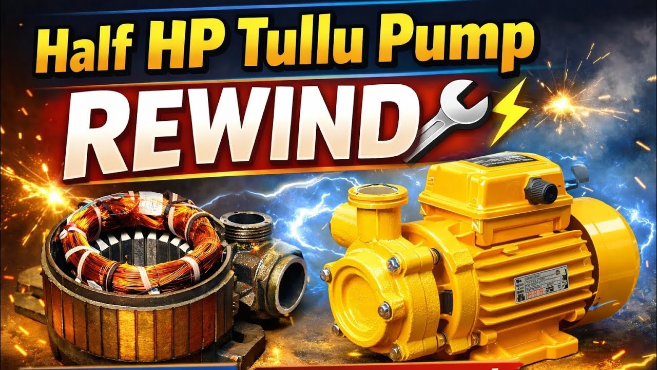 “0.5 HP Tullu Pump Rewind Process Complete Rewinding”#shorts#youtubeshorts#reels#viralvideo#trending