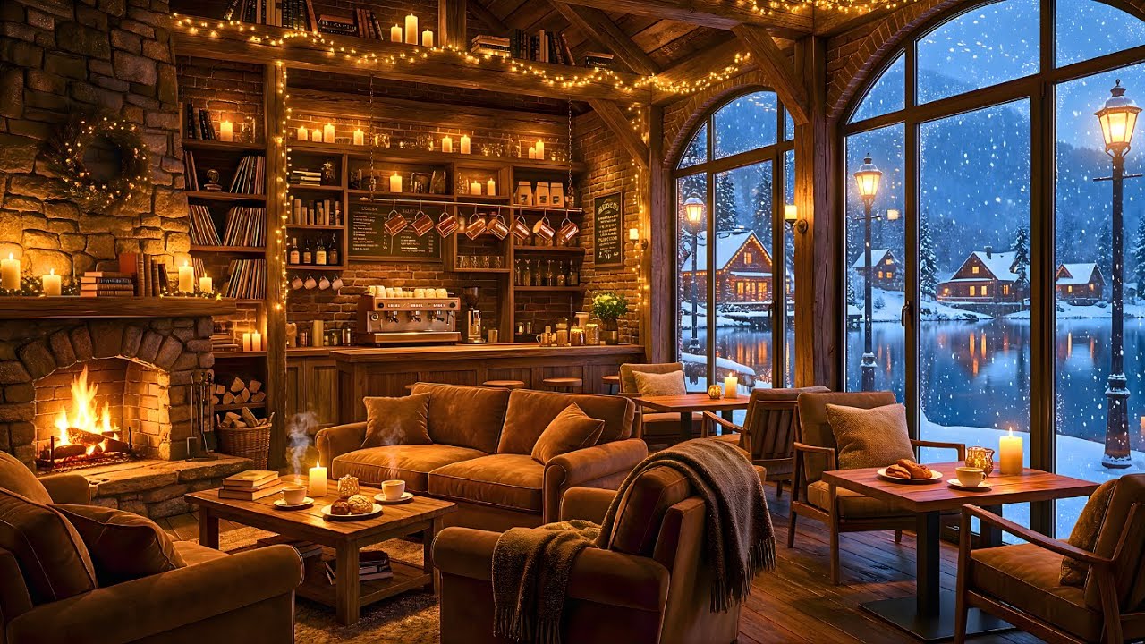 Smooth Winter Jazz in a Cozy Coffee Shop ☕ Relaxing Music for Work Study and Calm Mood