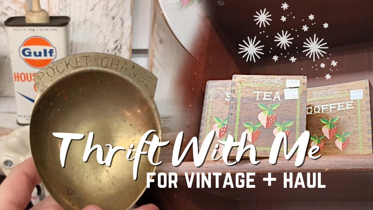 THRIFT WITH ME FOR ANTIQUES + HAUL | Thrift Shop Hop! | Vintage Farmhouse Home Decor