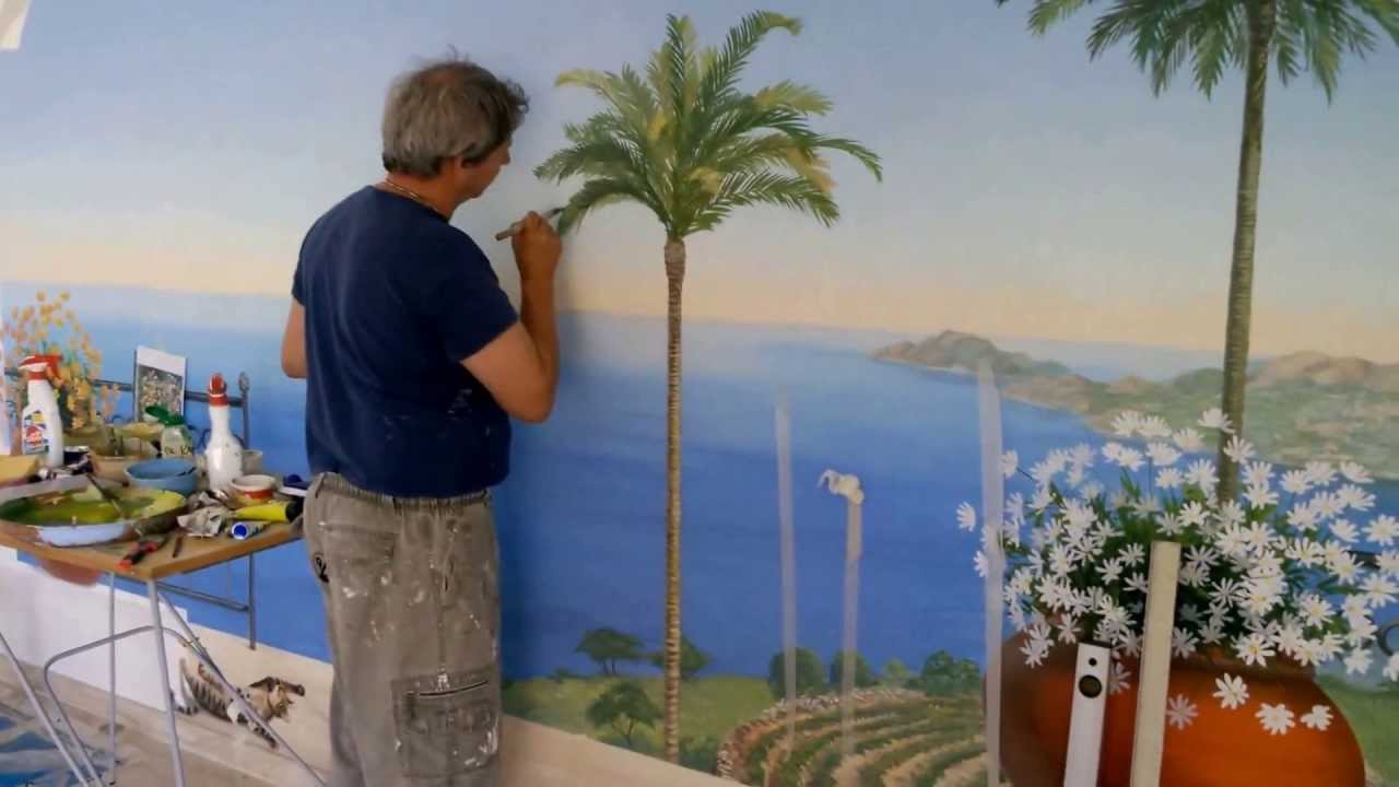 Décor en trompe l'oeil pour piscine