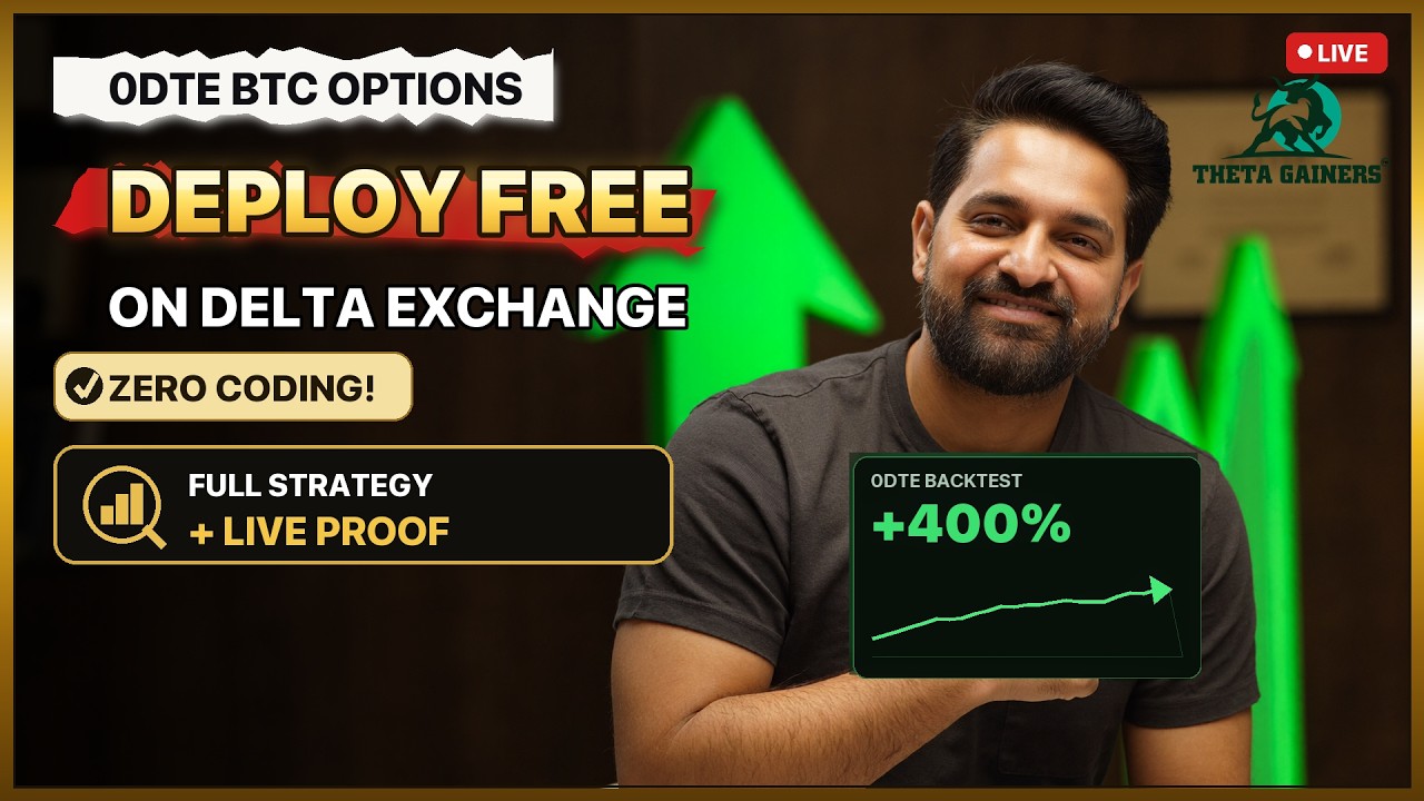 Bitcoin 0DTE Options Selling 🔥 +400% Backtest | FREE Algo Deploy on Delta Exchange &mdash; Step by Step