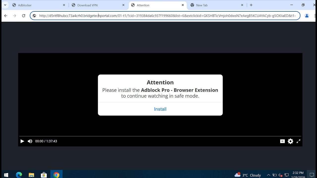Вредоносные всплывающие окна Bridgetechportal.com &mdash; как их удалить?