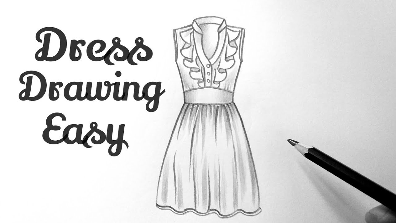 How to draw a beautiful girl dress drawing design easy Fashion illustration dresses drawing