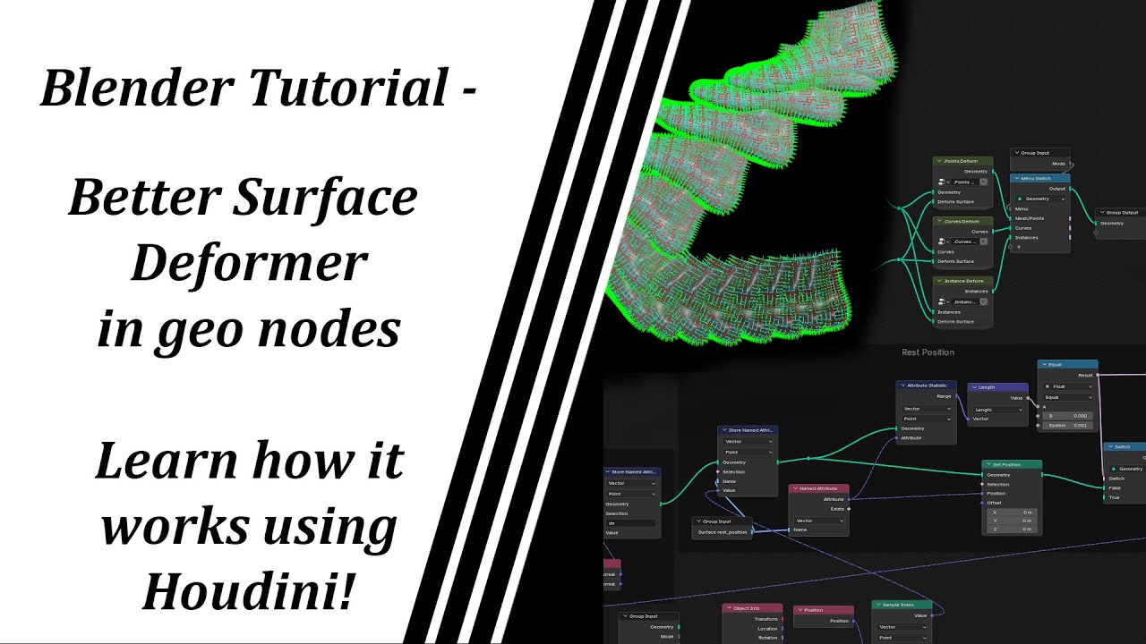 Blender tutorial: Better Surface Deform Modifier in Geometry Nodes!