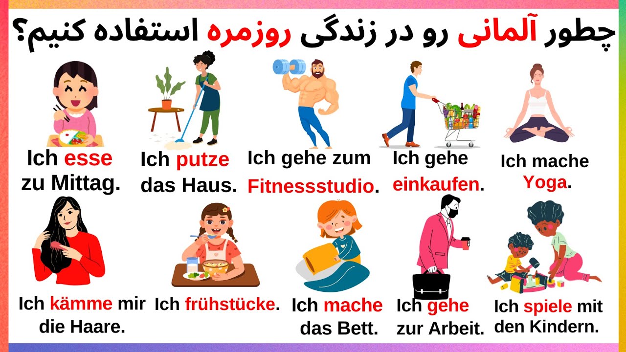 یادگیری سریع آلمانی برای کارهای روزمره! 🇩🇪 (A1-A2)! #آموزش_زبان_آلمانی #کارهای_روزمره_آلمانی
