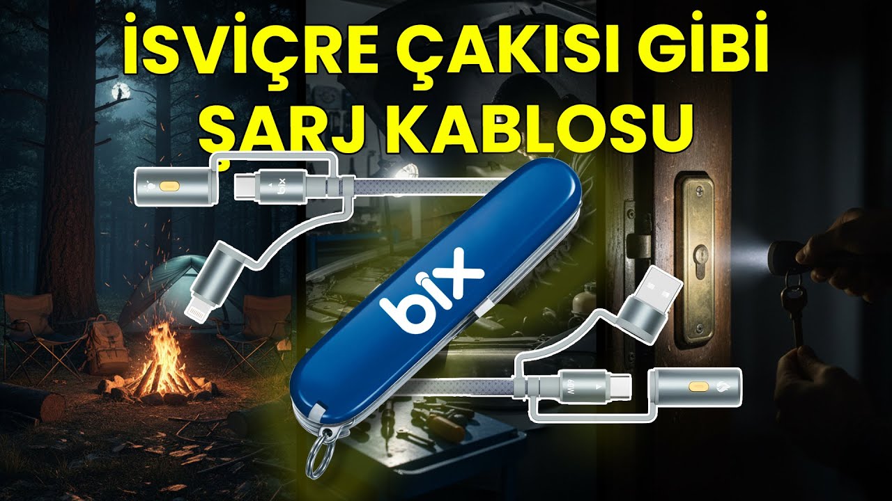 Bu KABLO Değil, İsvi&ccedil;re &Ccedil;akısı! ⚡ | Dahili &Ccedil;AKMAK ve FENER &Ouml;zellikli Bix BX6IN1C Kablo İncelemesi