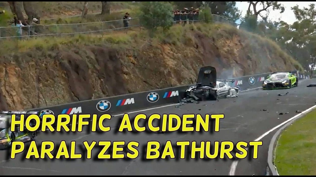 Horrific crash brings Bathurst to a standstill, no yellow flags waved