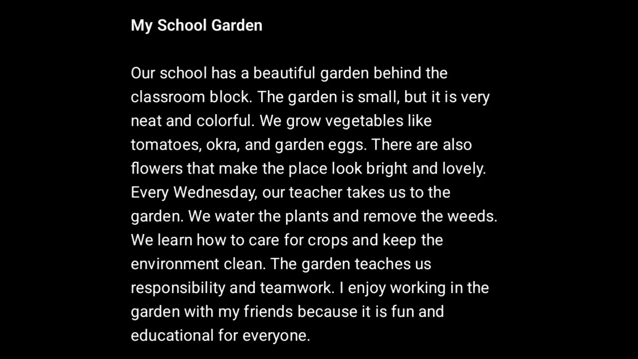 English Reading || My school garden 