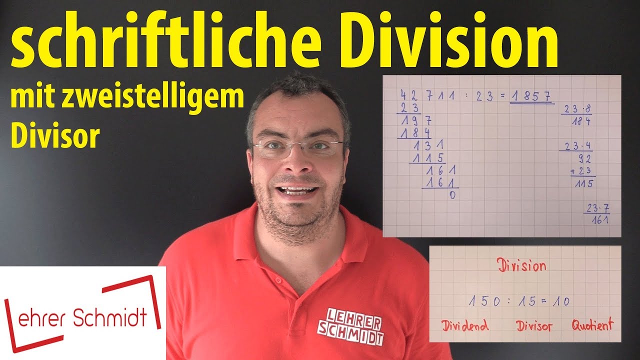 schriftliche Division mit zweistelligem Divisor | Lehrerschmidt - einfach erklärt!