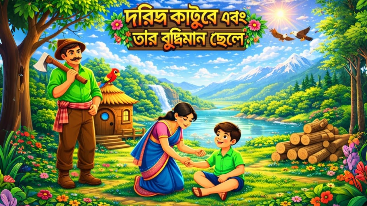 বুদ্ধিমান দরিদ্র কাঠুর ও তার পরিশ্রমী  ছেলে || Village  New Bangla Catton Video ||  Rupkothar Golpo 