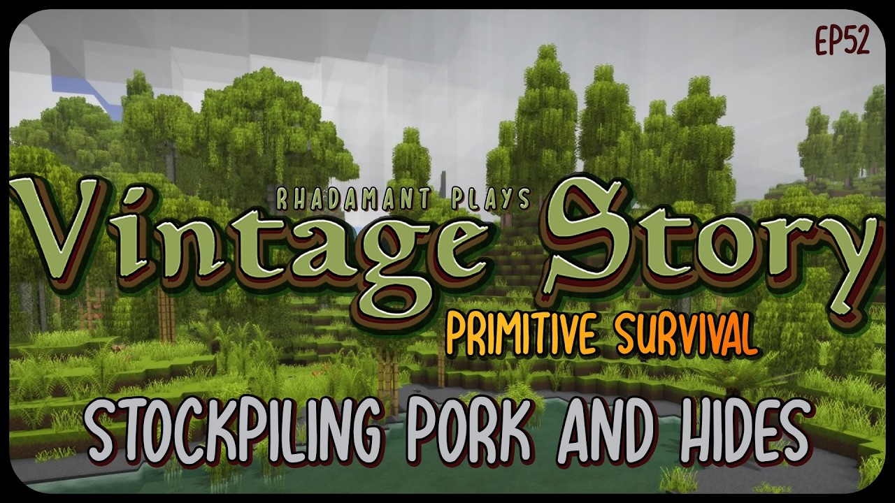 Stockpiling Pork and Hides in Vintage Story Primitive Survival - Surviving Wilderness // EP52