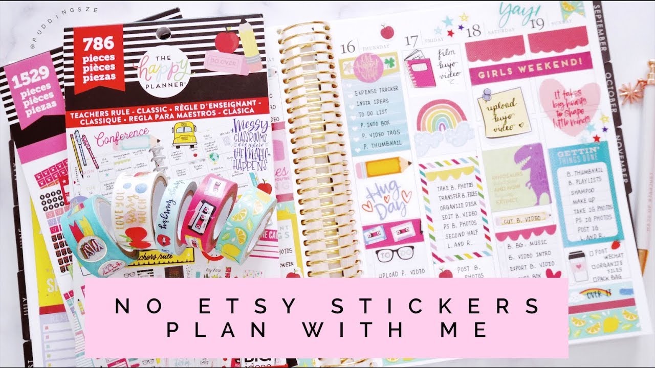 Plan With Me - No Etsy Stickers ( MAMBI Teachers Rule Sticker Book )