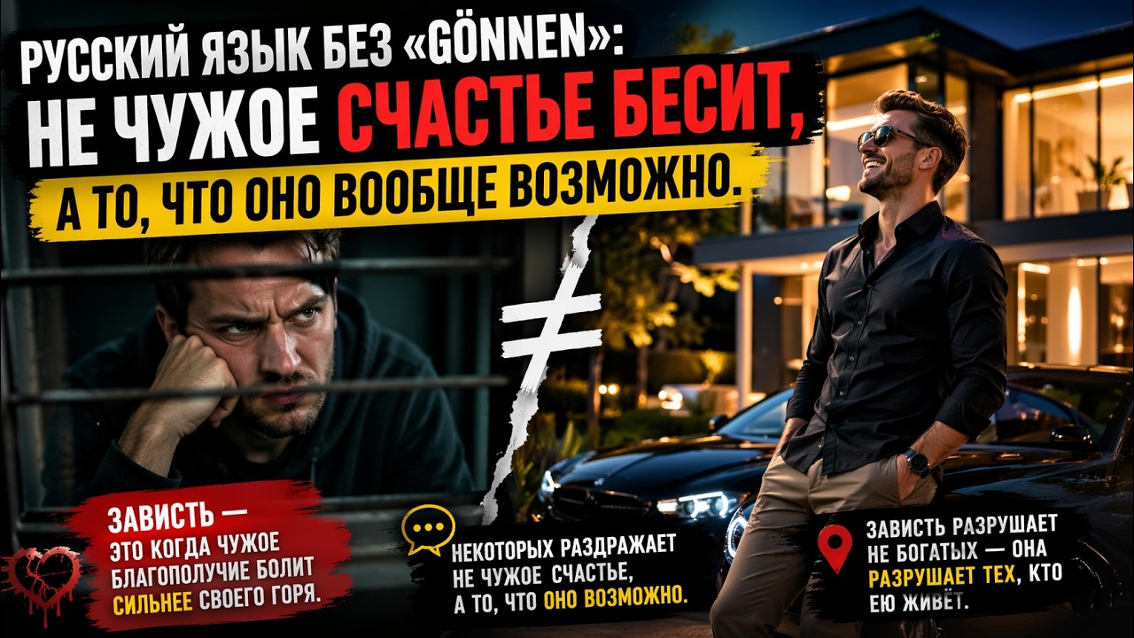Русский язык без &laquo;g&ouml;nnen&raquo;: Не чужое счастье бесит, а то, что оно вообще возможно. Жёстко.