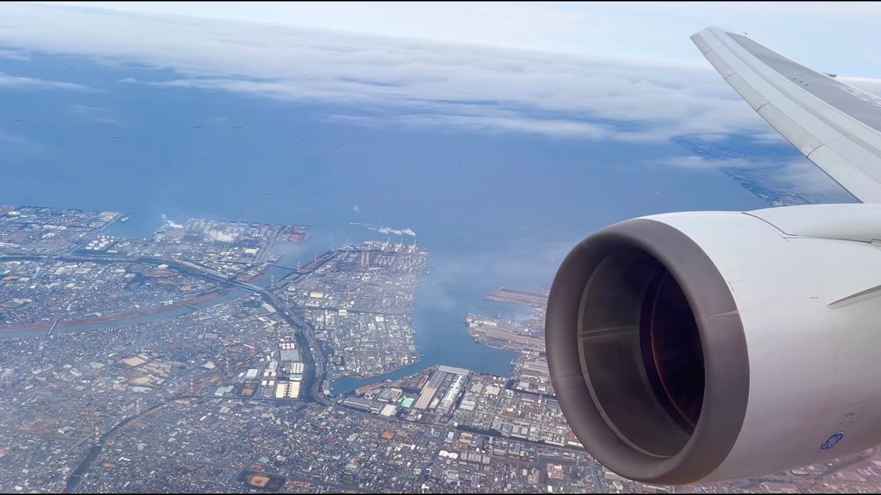 [Engine View] Boeing 767-300ER Landing at Tokyo Haneda Airport