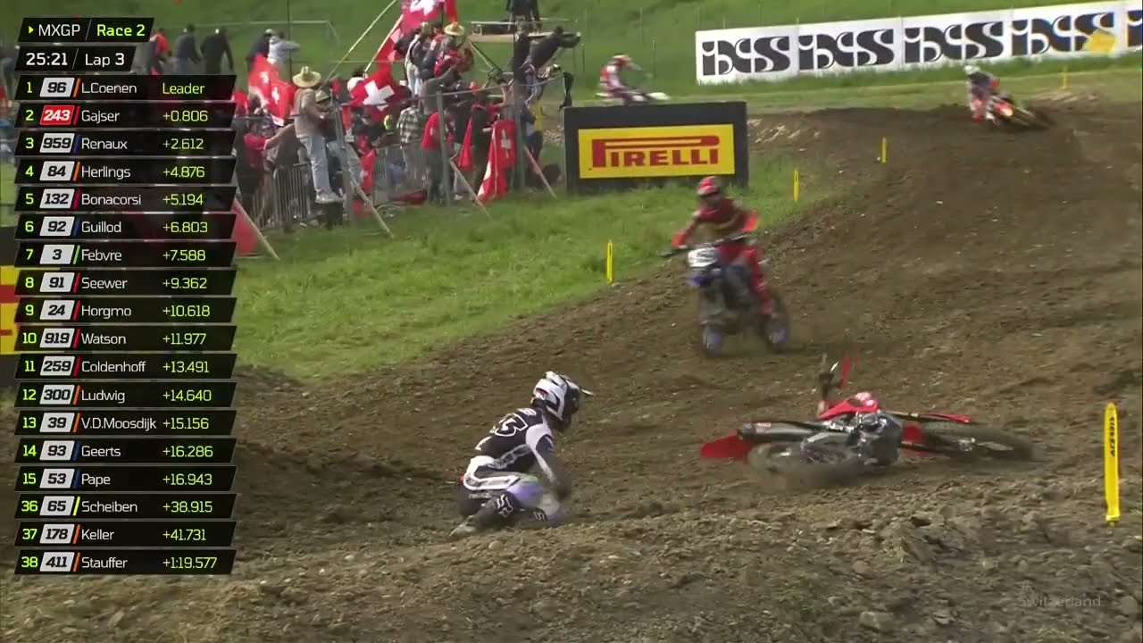 Tim Gajser down hard in MXGP Race 2! #MXGPSwitzerland