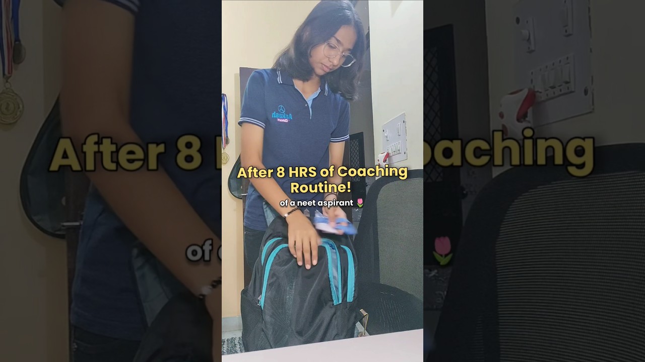 Routine after 8 HRS of COACHING 🥲💗 *hectic* neet aspirant🎐 #minivlog #fyp #neet #coaching #grwm