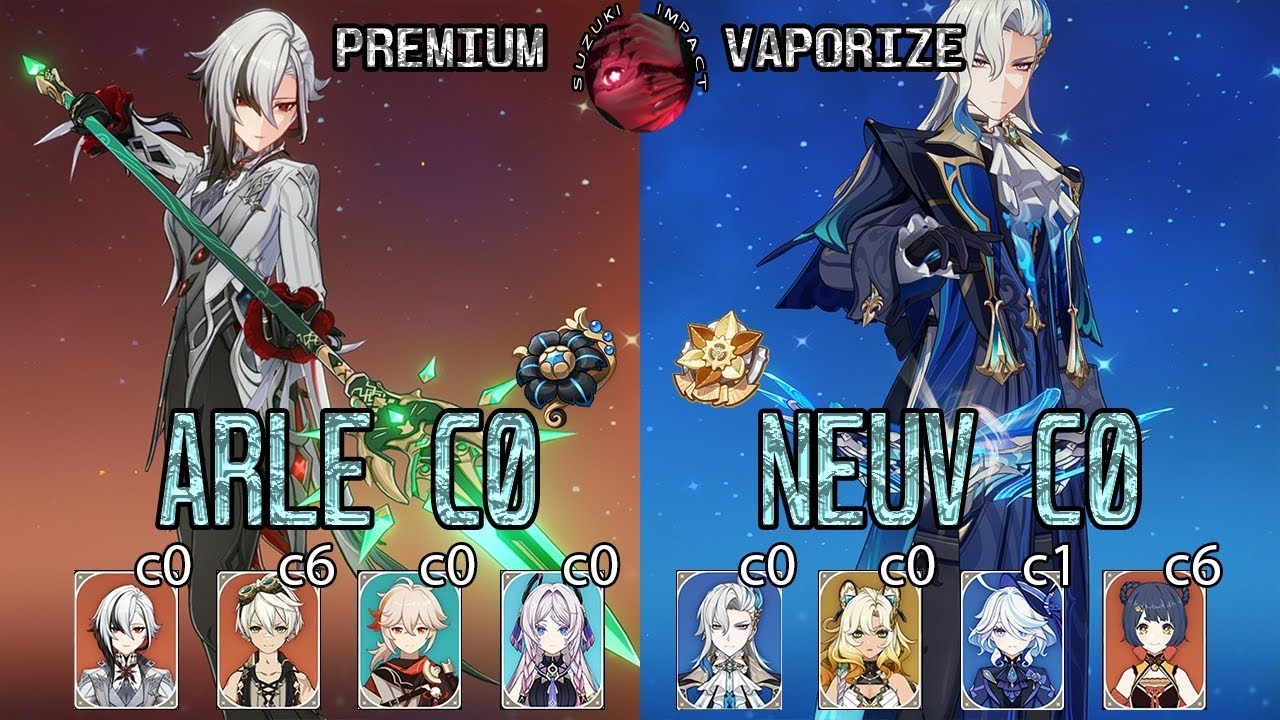 💎 C0 💎 Arlecchino & Neuvillette Destroy Spiral Abyss 🔥🌊 genshin impact (6.2)