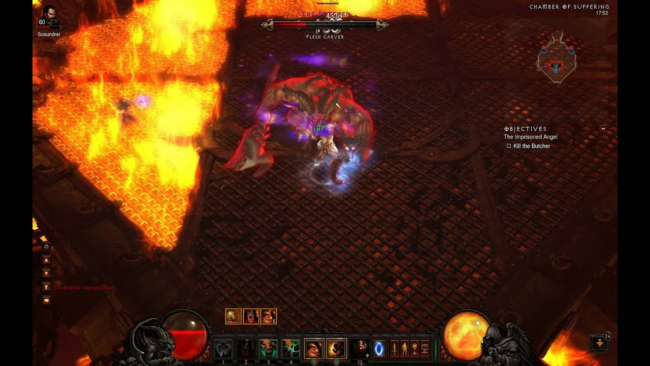 VANILLA Diablo 3 (Inferno) The Butcher (Act 1) - Barbarian Solo