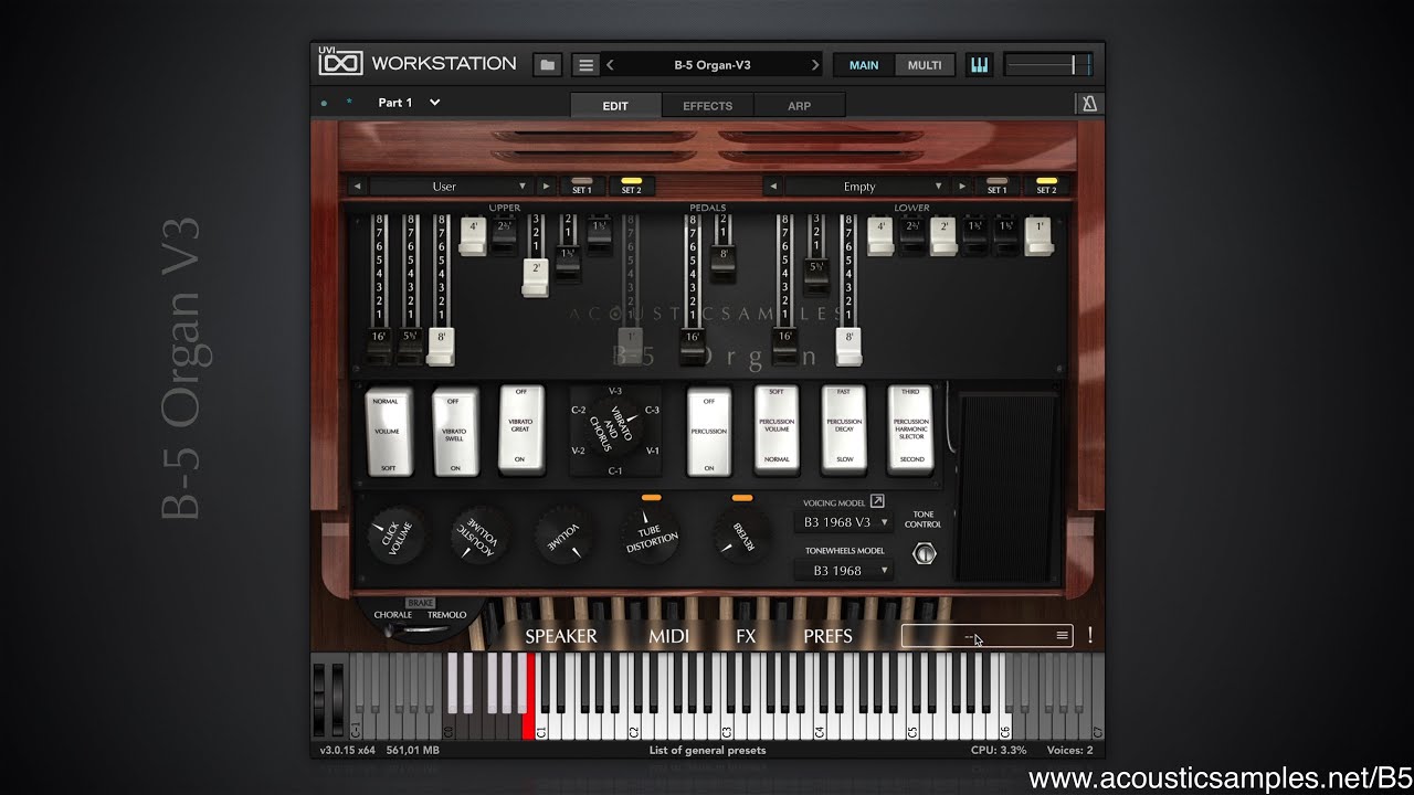 B5 Organ V3 - Overview - Acousticsamples