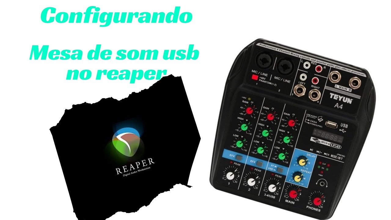 configurando mesa de som usb no reaper/ mesa soundvoice-mxt- teyun - tomate/atraso e áudio duplicado