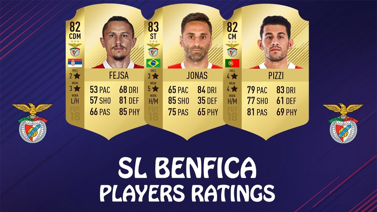FIFA 18 | SL BENFICA PLAYERS RATINGS | Jonas, Fejsa, Pizzi...