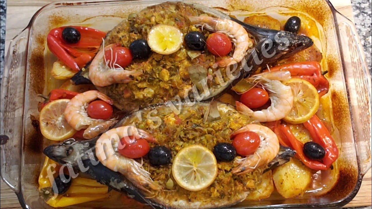 Baked stuffed Mackerel recipe/صينية سمك محشي في الفرن او حوتة معمرة