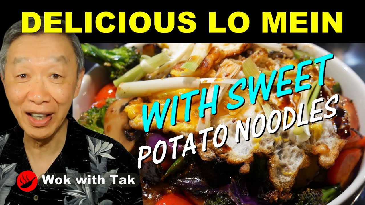 Lo mein with sweet potato noodles.  Simple, delicious, and distinctive