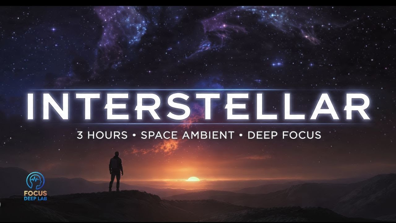 Interstellar Deep Focus — 3 Hours of Cinematic Space Ambient Pads (No Drums)