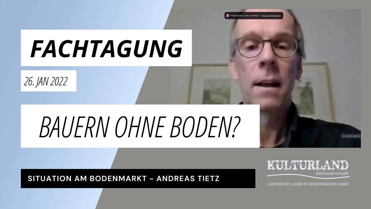 Die Situation auf dem landwirtschaftlichen Bodenmarkt - Andreas Tietz (Th&uuml;nen Institut)