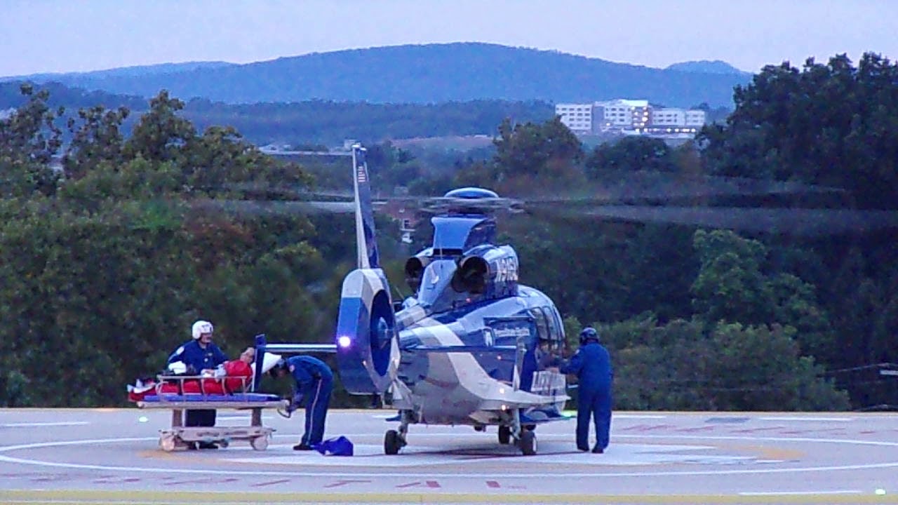 Life Lion 1 N916LL Land and Lift off from Wellspan York hospital
