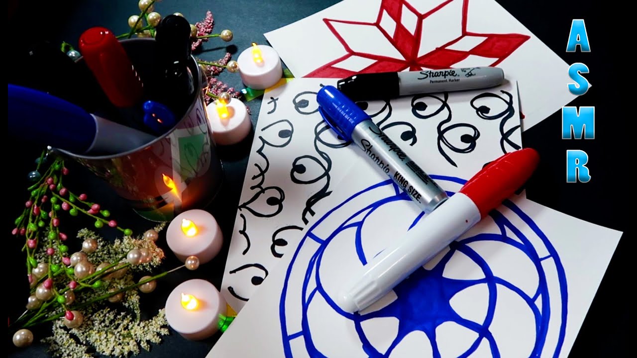 ASMR: Tracing with Markers/Sharpies (No Talking, Tapping)