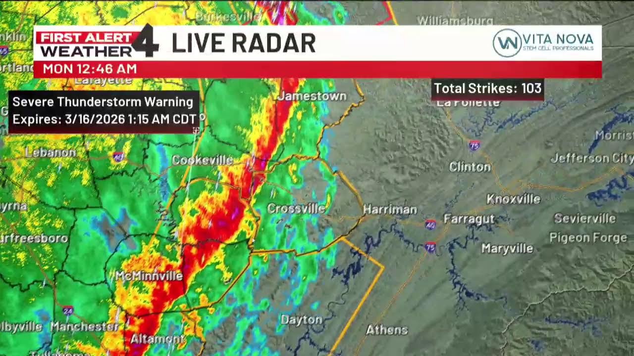 LIVE: Tracking severe weather moving through Middle TN