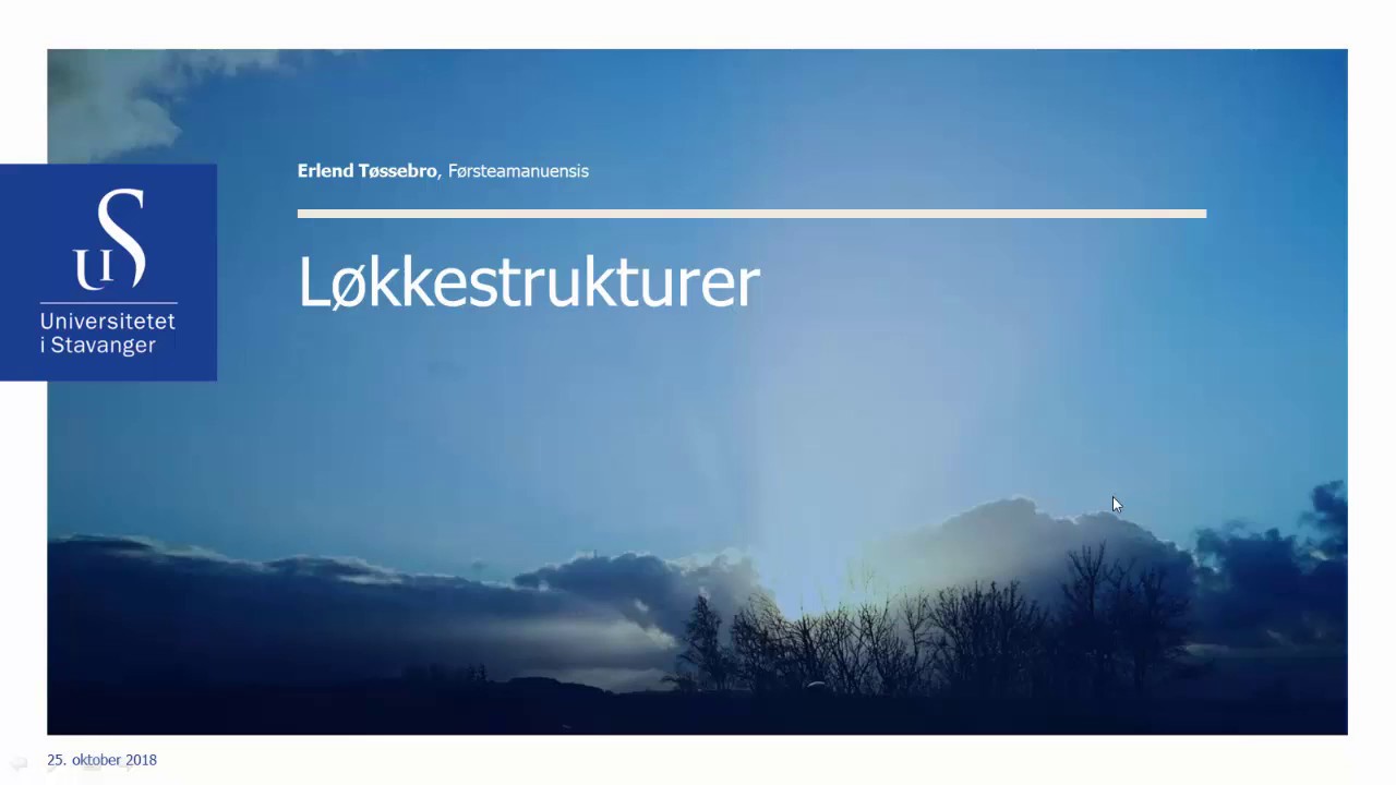 Grunnleggende programmering video 5 lokkestrukturer