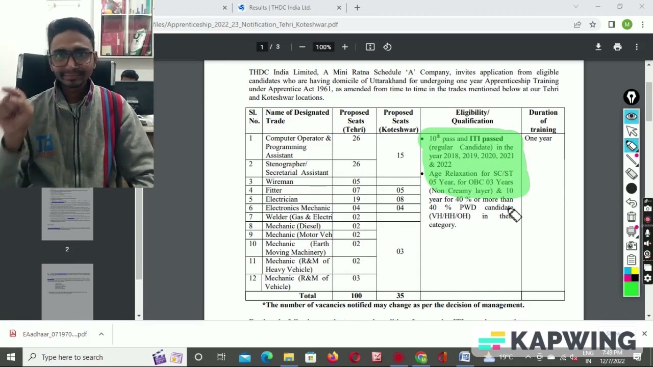 THDC ITI Trade Apprentice Recruitment 2022 &ndash; Apply Online for 135 PostsII #deaf#deafindian