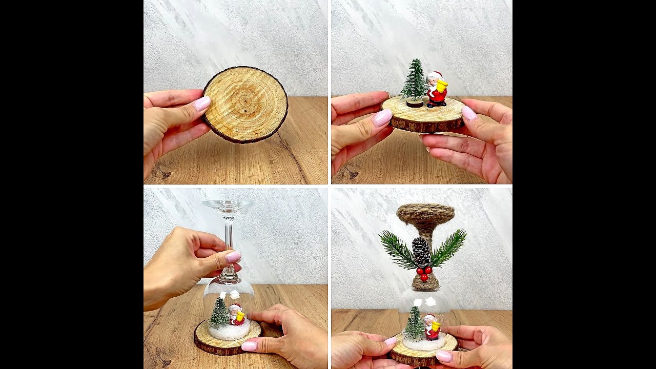 Come realizzare una campana natalizia in vetro con un bicchiere 😍