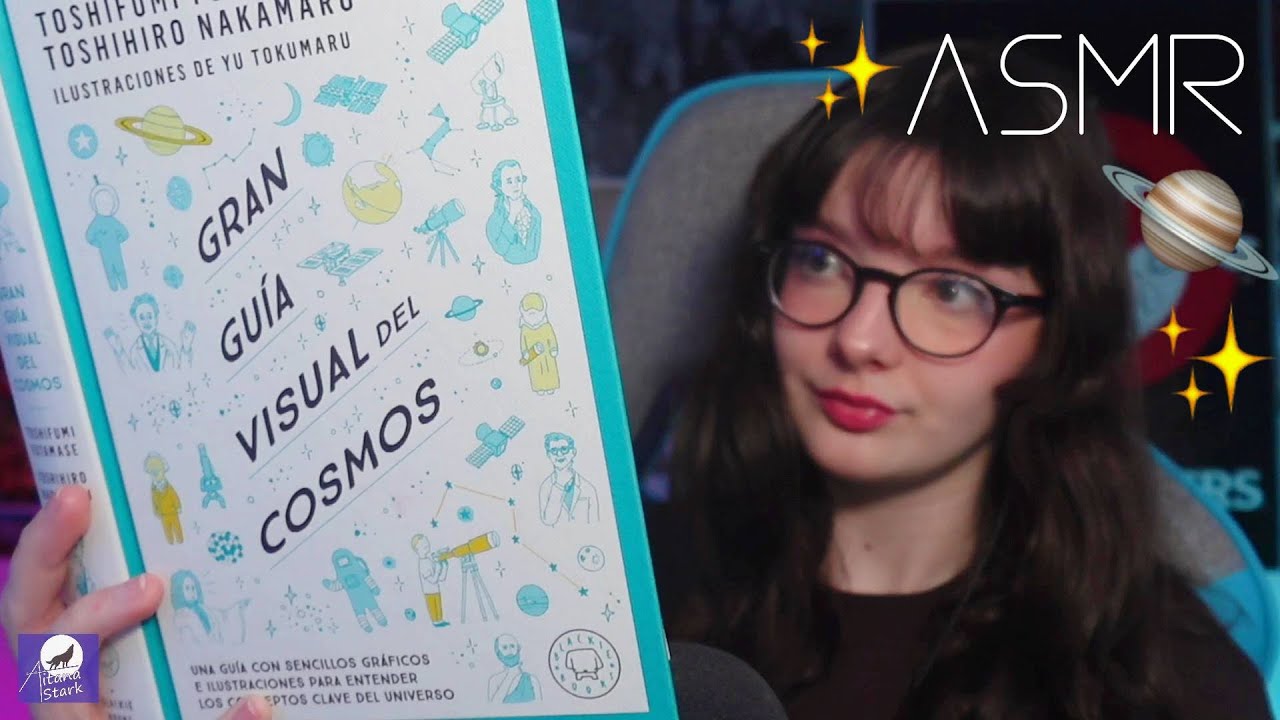 🪐RELAJATE APRENDIENDO en ASMR (leyendo UNIVERSO, estrellas, planetas...) + tapping y whispering💫✨🌜