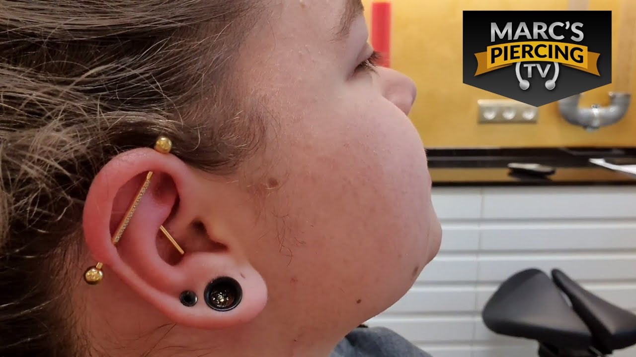 Vertical Industrial Piercing through the Tunnel - Follow up 💉 Marc's Piercing TV