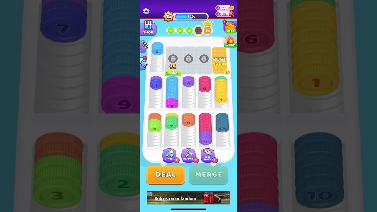 Coin Sort level 15