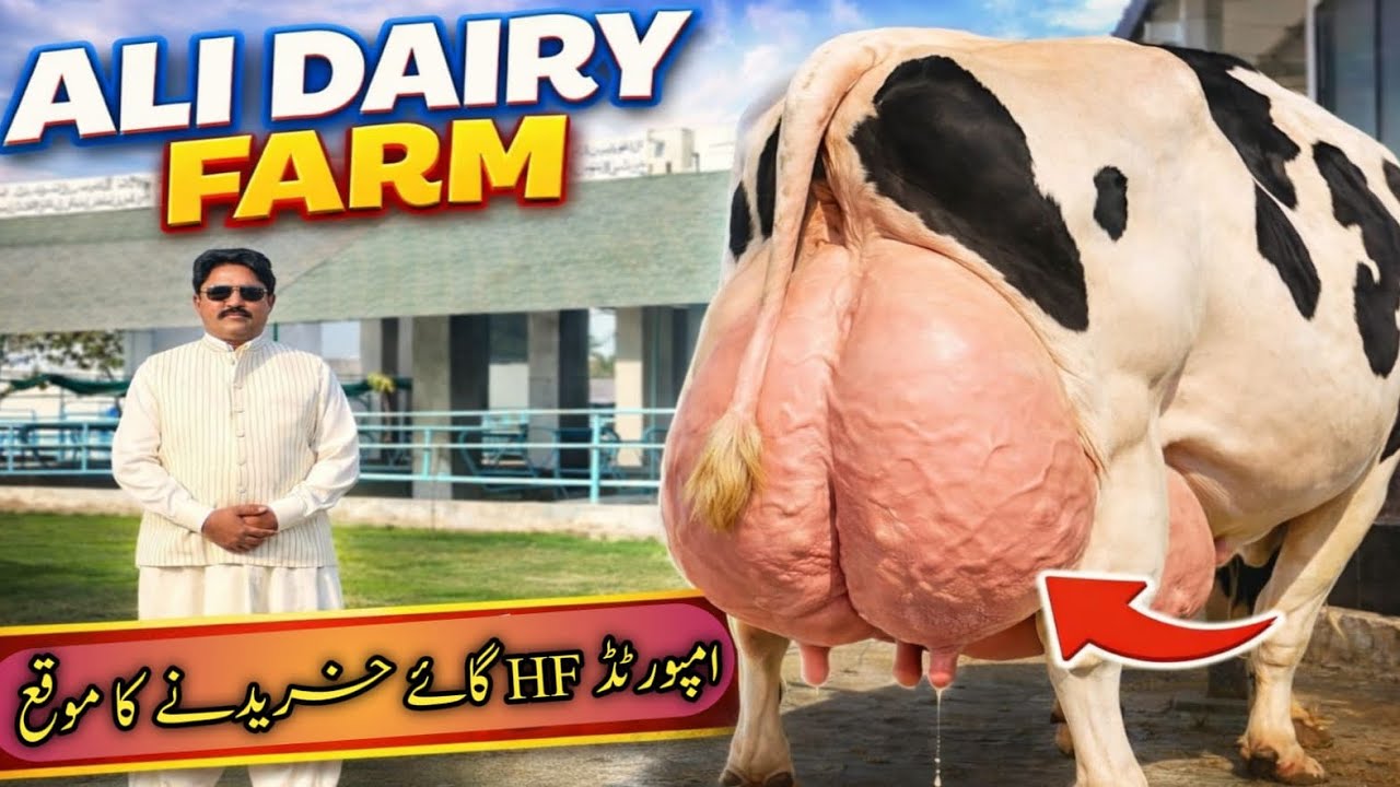 Ali Dairy Farm Pakistan | Imported Holstein Friesian Cow | Heavy Milk Udder