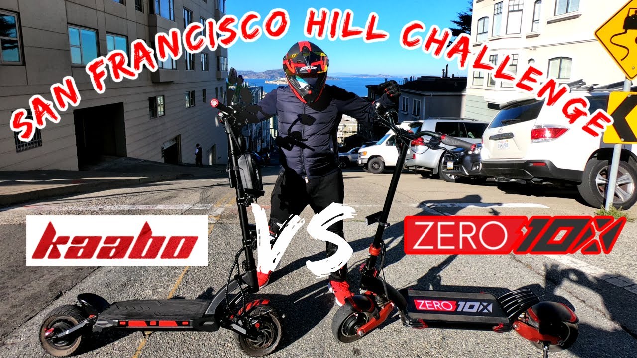 Kaabo Mantis Base Vs Zero10x Electric Scooter | Who Will Win the San Francisco Hill Challenge?