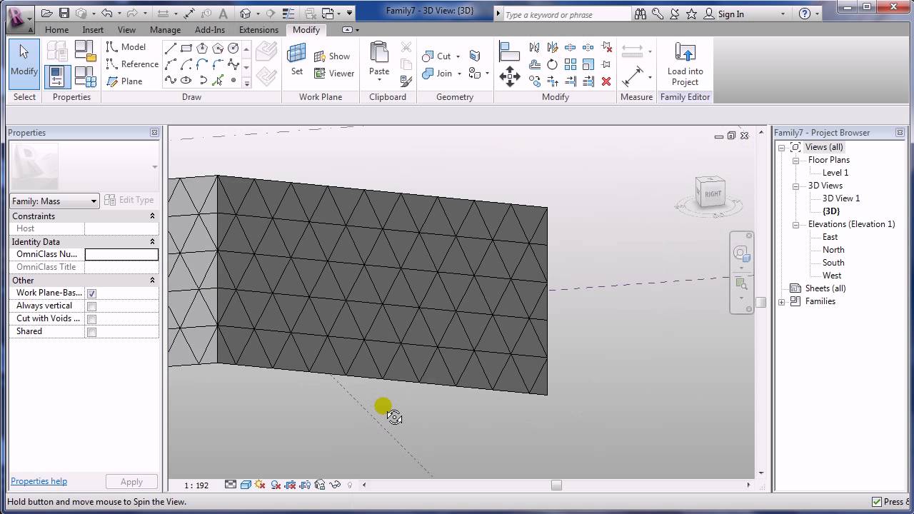 REVIT: Masas y Panel de Muro Cortina basado en Patrones