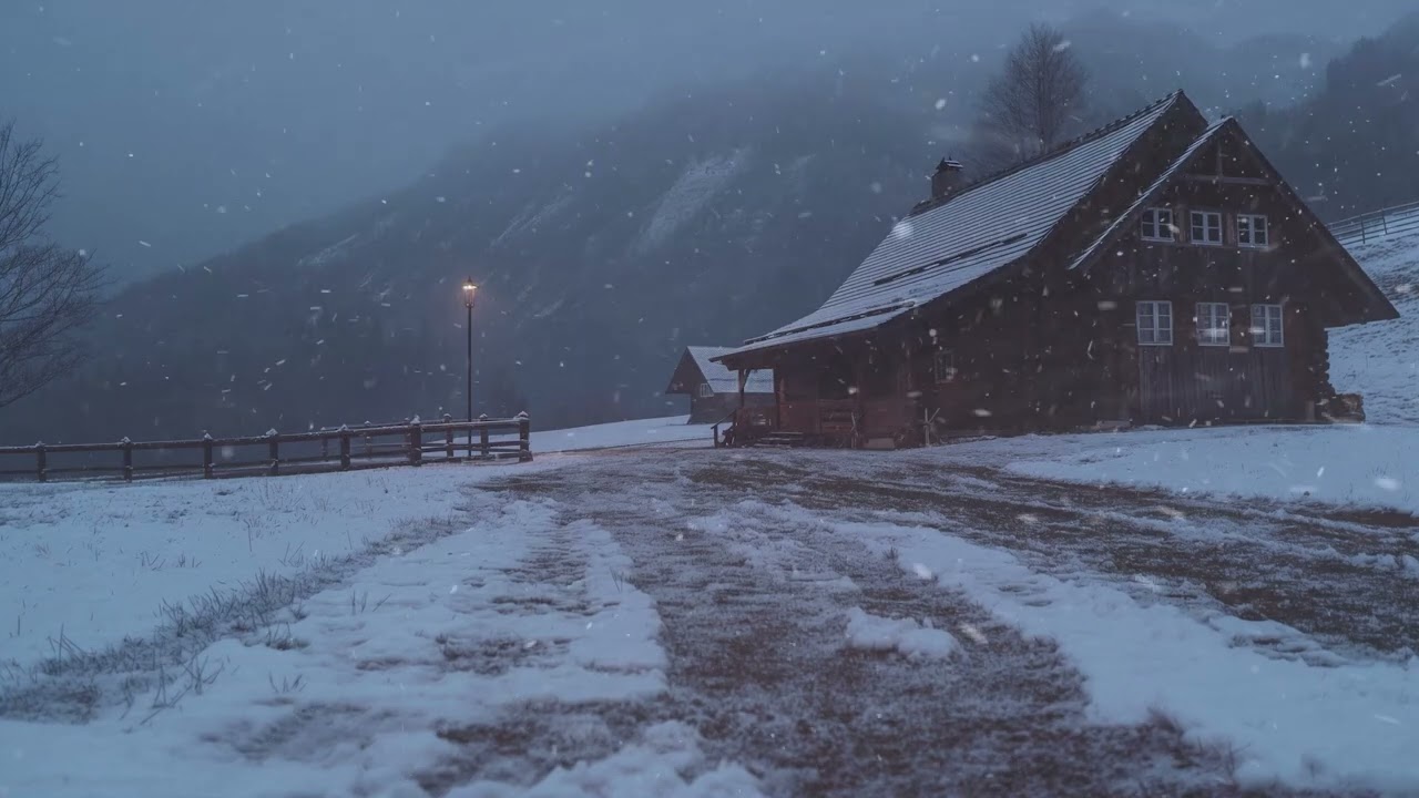 Intense Snowstorm & Frosty Wind Sound for Sleeping in Siberian Mountain Village┇Sleep Hygiene