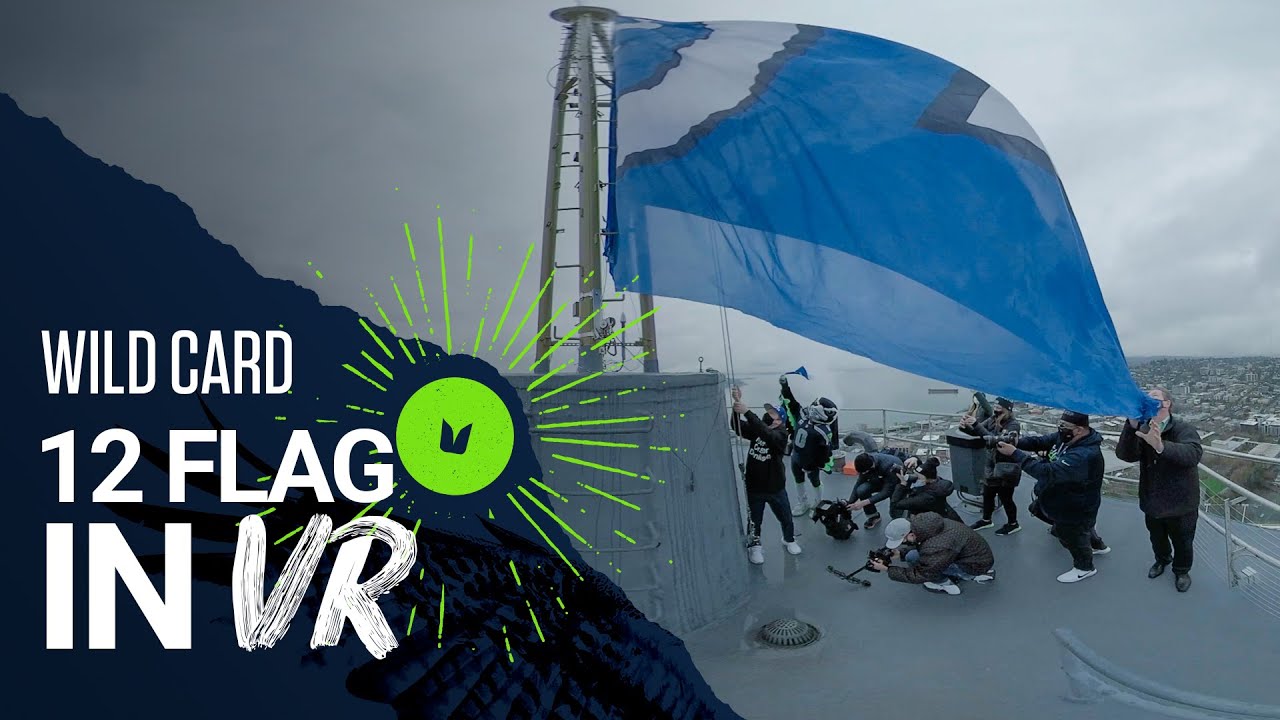 Space Needle 12 Flag Raising | 2020 Wild Card Seahawks vs Rams