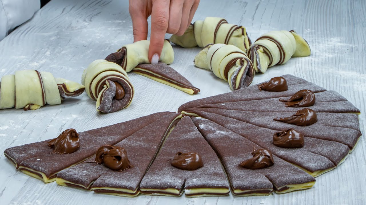 Attiro tutti gli occhi! Cornetti di pasta bicolore e nutella
