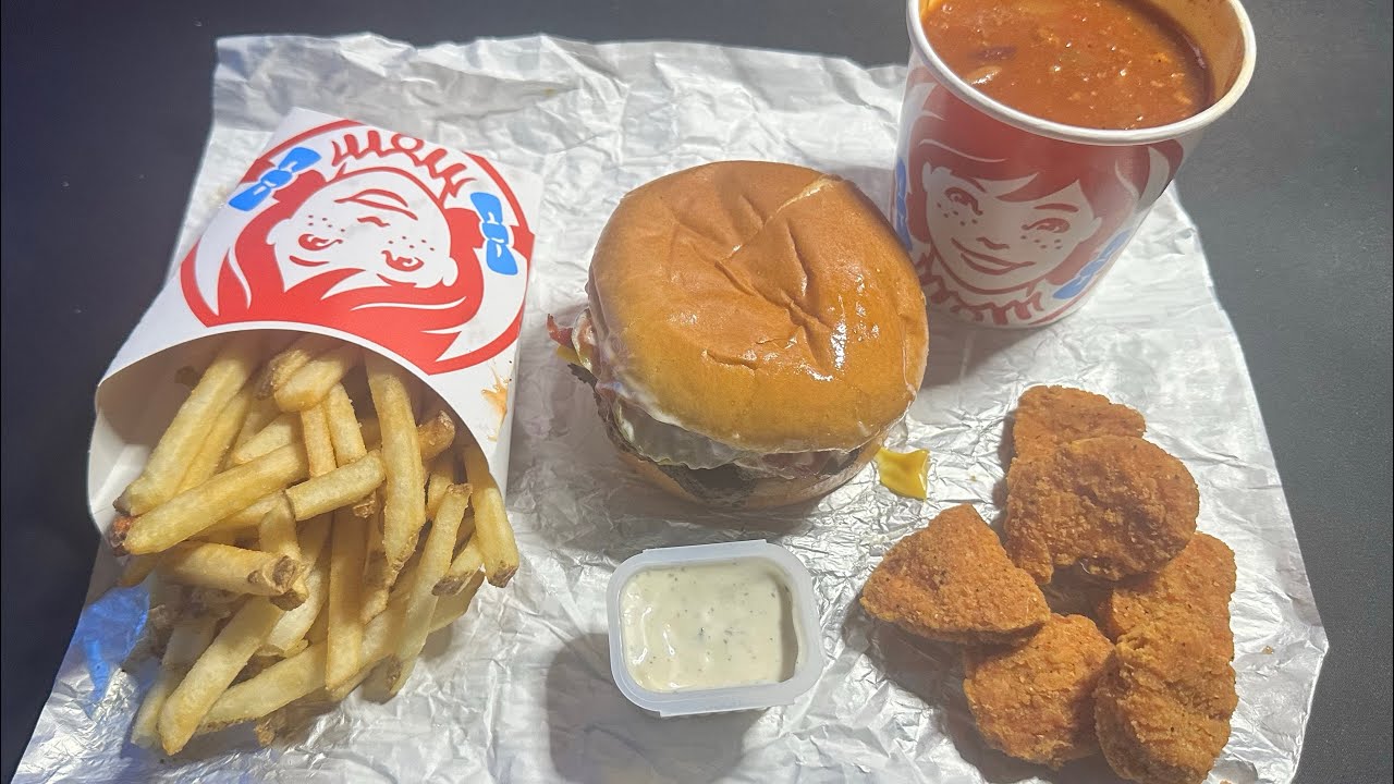 Wendy's Baconator Fries Spicy Nuggets and Chili ASMR Whispered Ramble Mukbang - Interview Tomorrow